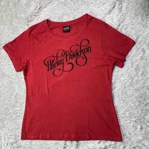 Harley-Davidson Red Short Sleeve Blouse
